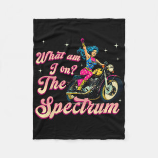 What Am I On The Spectrum Retro Biker Autism Aware Fleece Blanket
