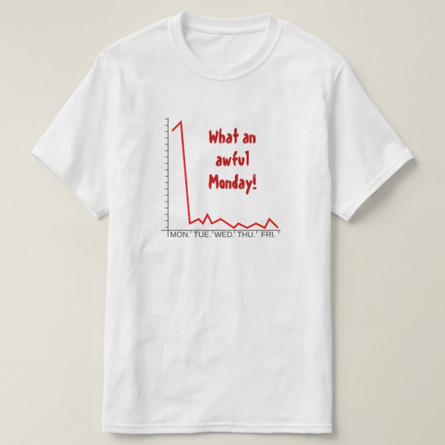 "What an awful Monday!" + Stock Price Chart T-Shirt (Design Front)