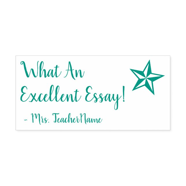 "What An Excellent Essay!" Educator Rubber Stamp (Design)