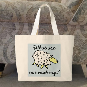"What are ewe making?" Sheep Cartoon Project Bag
