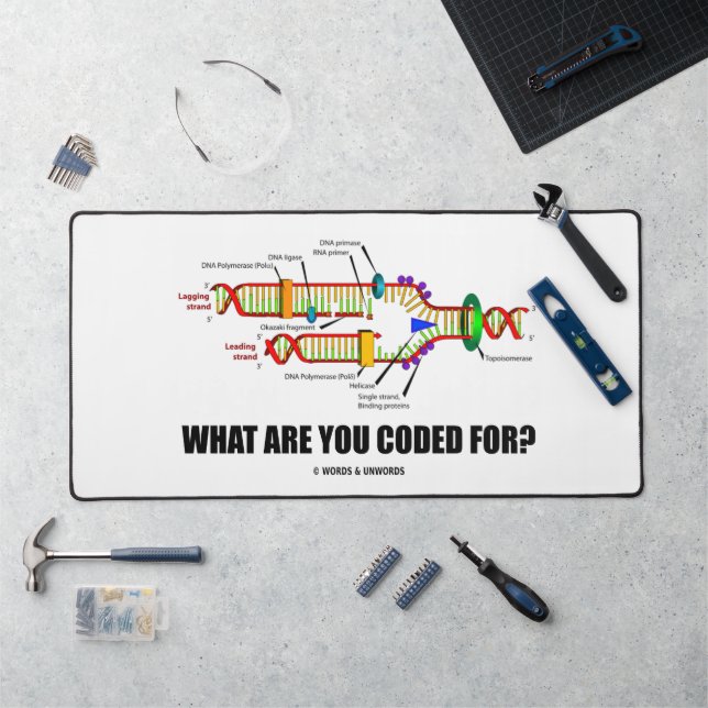 What Are You Coded For? DNA Replication Humour Desk Mat (Workstation)