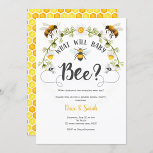 What baby will bee, Bee Gender reveal Invitation