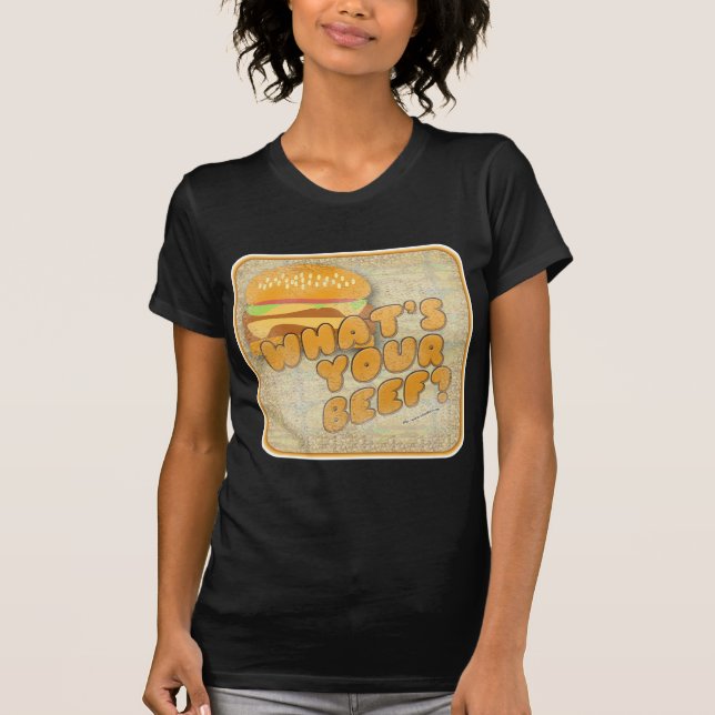 What Beef Funny Cheeseburger Query Art Slogan T-Shirt (Front)
