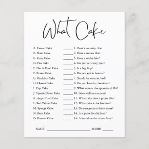 What Cake Bridal Shower Game