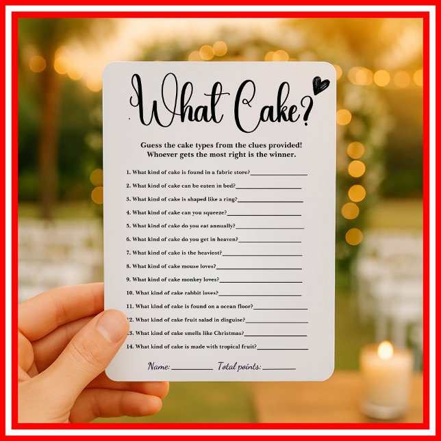 What Cake Bridal Shower Game Elegant Games Invitat Invitation (Creator Uploaded)