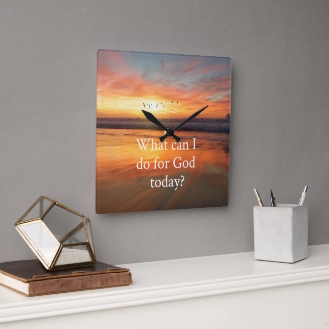 What Can I do for God? Square Wall Clock (Office)