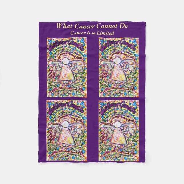 What Cancer Cannot Do Angel Art Soft Chemo Blanket (Front)