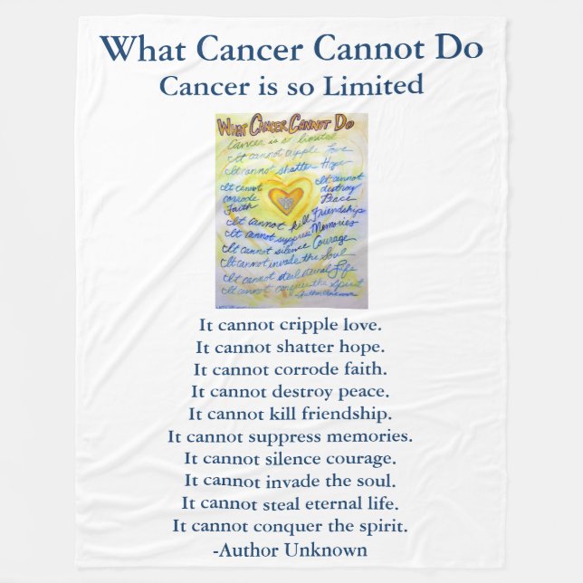 What Cancer Cannot Do Angel Chemo Custom Blanket (Front)