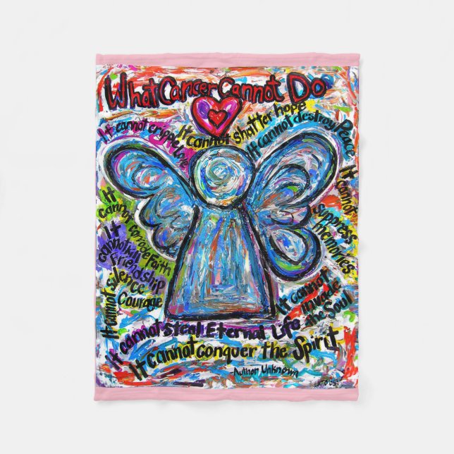 What Cancer Cannot Do Angel Chemo Custom Blanket (Front)