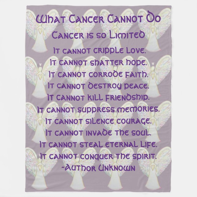 What Cancer Cannot Do Angel Chemo Custom Blanket (Front)