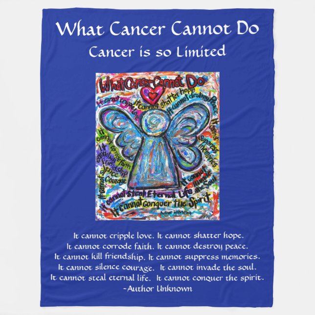 What Cancer Cannot Do Angel Chemo Custom Blanket (Front)