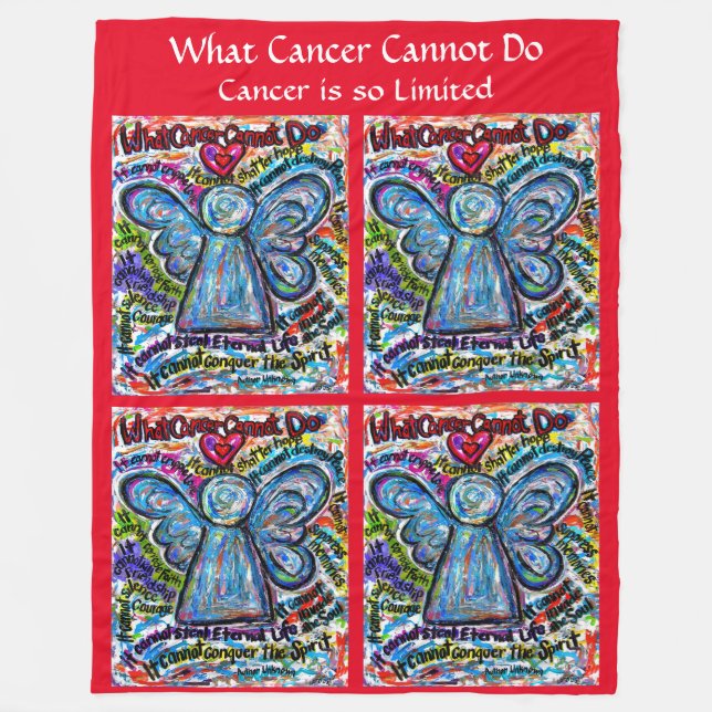 What Cancer Cannot Do Angel Chemo Fleece Blanket (Front)