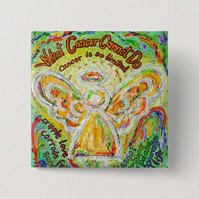 What Cancer Cannot Do Angel Lapel Button or Pins (Front)