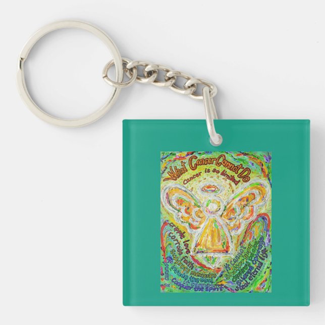 What Cancer Cannot Do Angel Poem Pendant Keychains (Front)