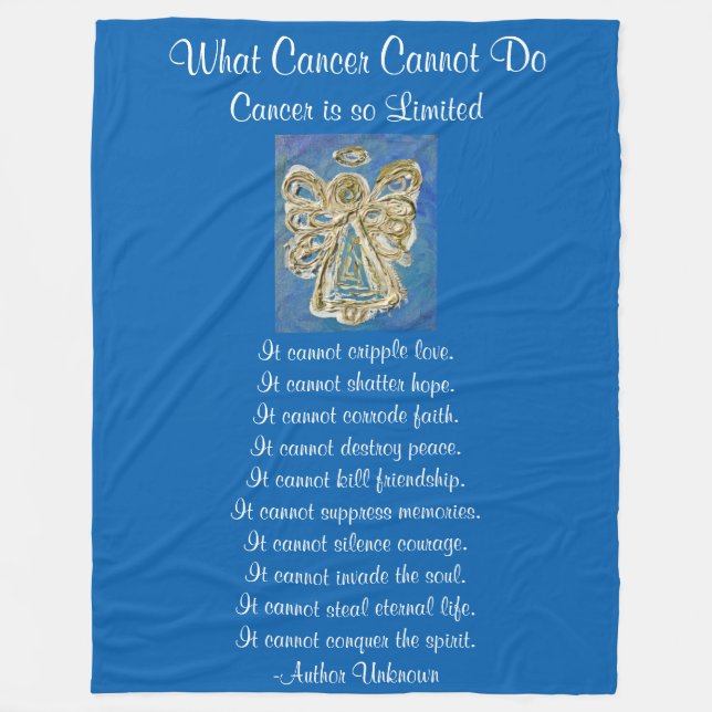 What Cancer Cannot Do Blue Angel Chemo Blanket (Front)
