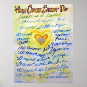 What Cancer Cannot Do Blue & Gold Poster Art Print