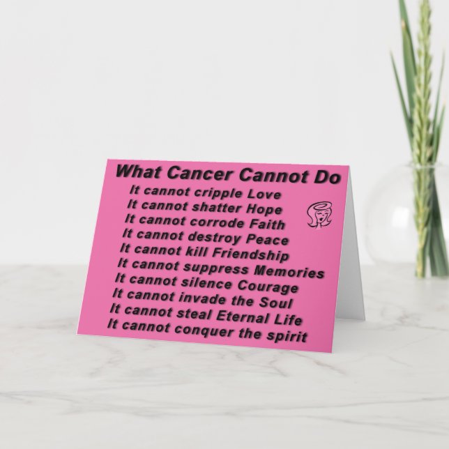 what cancer cannot do card (Front)