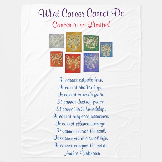 What Cancer Cannot Do Guardian Angel Chemo Blanket (Front)