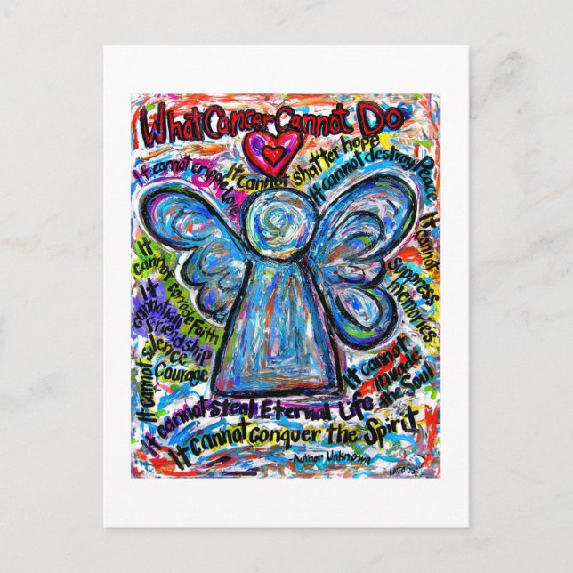 What Cancer Cannot Do Poem Angel Art Postcards (Front)