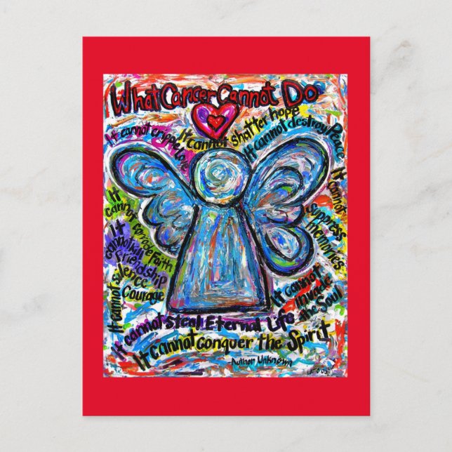 What Cancer Cannot Do Poem Angel Art Postcards (Front)