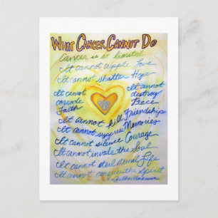 What Cancer Cannot Do Poem Angel Art Postcards