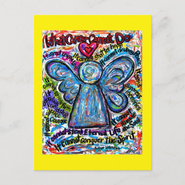 What Cancer Cannot Do Poem Angel Art Postcards (Front)