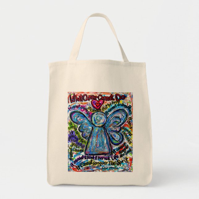 What Cancer Cannot Do Poem Angel Art Tote Bags (Front)