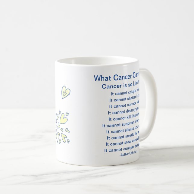 What Cancer Cannot Do Poem Angel Coffee Mug Cup (Front Right)