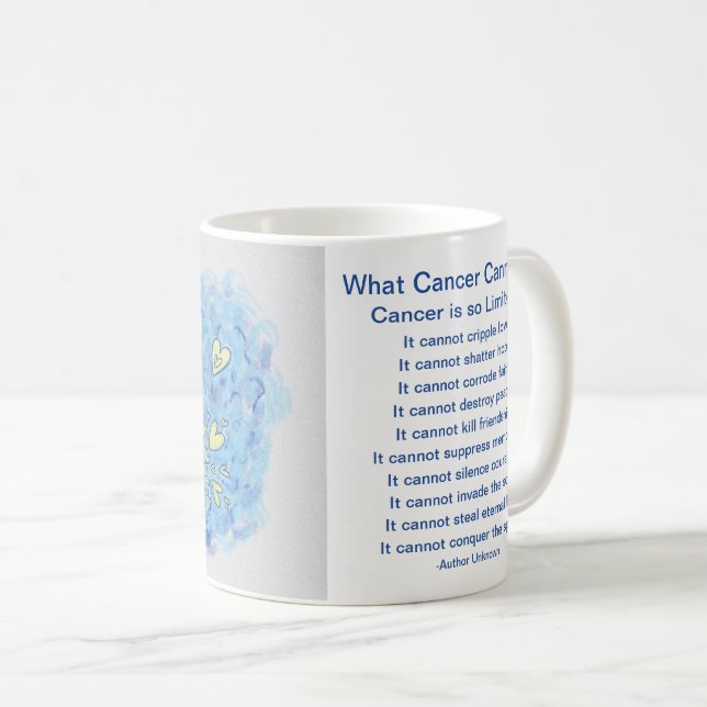 What Cancer Cannot Do Poem Angel Coffee Mug Cup (Front Right)