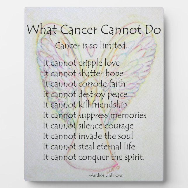 What Cancer Cannot Do Poem Angel Painting Plaque (Front)