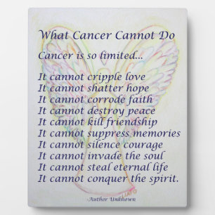 What Cancer Cannot Do Poem Angel Painting Plaque