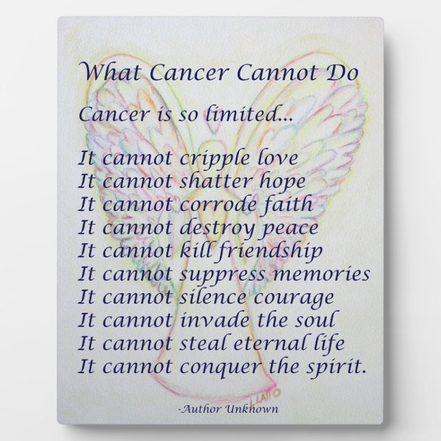 What Cancer Cannot Do Poem Angel Painting Plaque (Front)