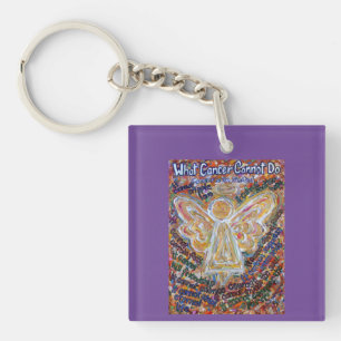 What Cancer Cannot Do Poem Angel Pendant Keychain