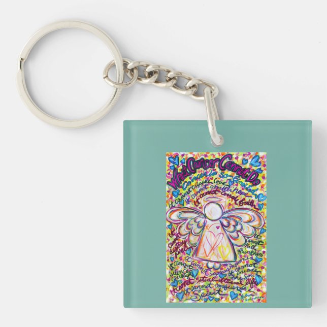 What Cancer Cannot Do Poem Angel Pendant Keychain (Front)