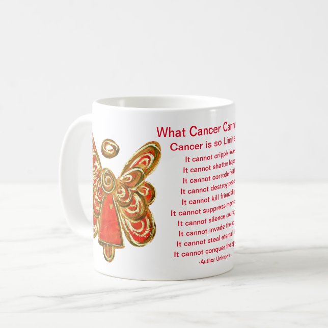 What Cancer Cannot Do Poem Art Coffee Mug Cup (Front Left)