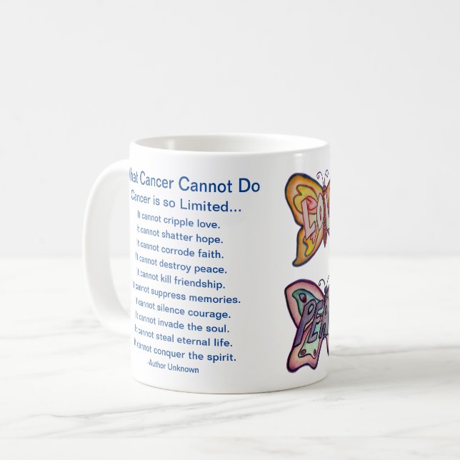 What Cancer Cannot Do Poem Butterflies Coffee Mug (Front Left)