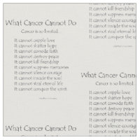 What Cancer Cannot Do Poem Fabric Print Material