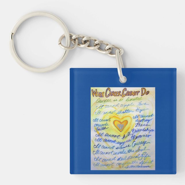 What Cancer Cannot Do Poem Heart Pendant Keychains (Front)