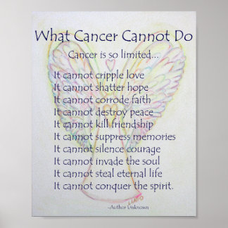 What Cancer Cannot Do Poem Poster Print