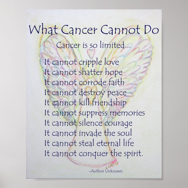 What Cancer Cannot Do Poem Poster Print (Front)