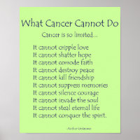 What Cancer Cannot Do Poem Poster Print