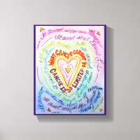 What Cancer Cannot Do Rainbow Heart Canvas Art