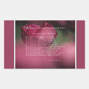 What Cancer Cannot Do, Support and Encouragement Rectangular Sticker