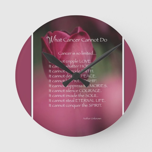 What Cancer Cannot Do, Support and Encouragement Round Clock (Front)