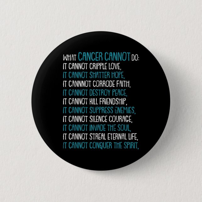What Cancer Cannot Do Trigeminal Neuralgia Awarene 6 Cm Round Badge (Front)