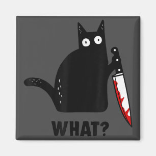 What cat murder with knife  horror cat halloween magnet