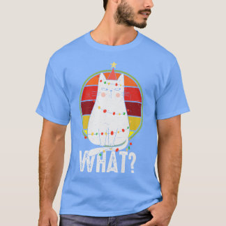 What Cat Xmas Lights Funny Christmas  T-Shirt
