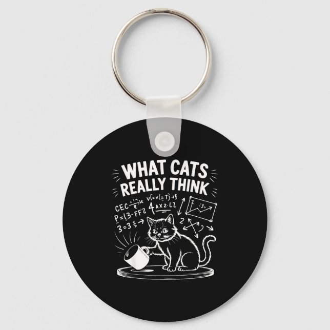 What cats really think funny cat meme physics humo key ring (Front)