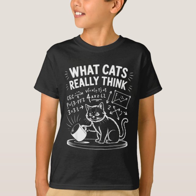 What cats really think funny cat meme physics humo T-Shirt (Front)