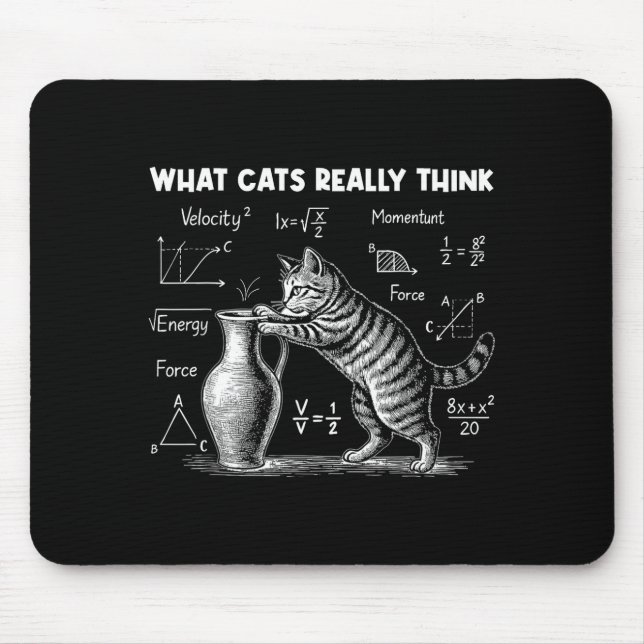 What Cats Really Think Funny Cat Physics Science T Mouse Mat (Front)